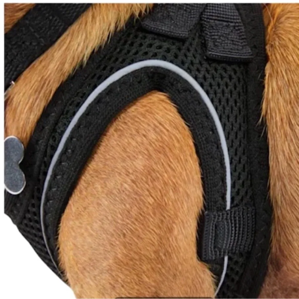 YOULY Black Reflective Mesh Dog Harness, XX-Small/X-Small